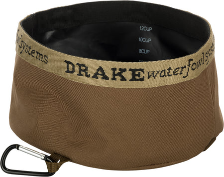 Drake Waterfowl GD8100BRN Gun Dog Portable Travel Bowl Food & Water Brown Polyester