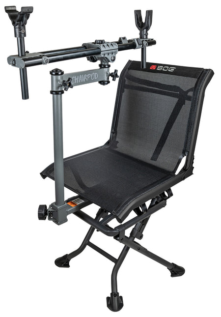 Bog-Pod 1100475 Aluminum ChairPod with Gun Mount 4 Legs Black 41" Height