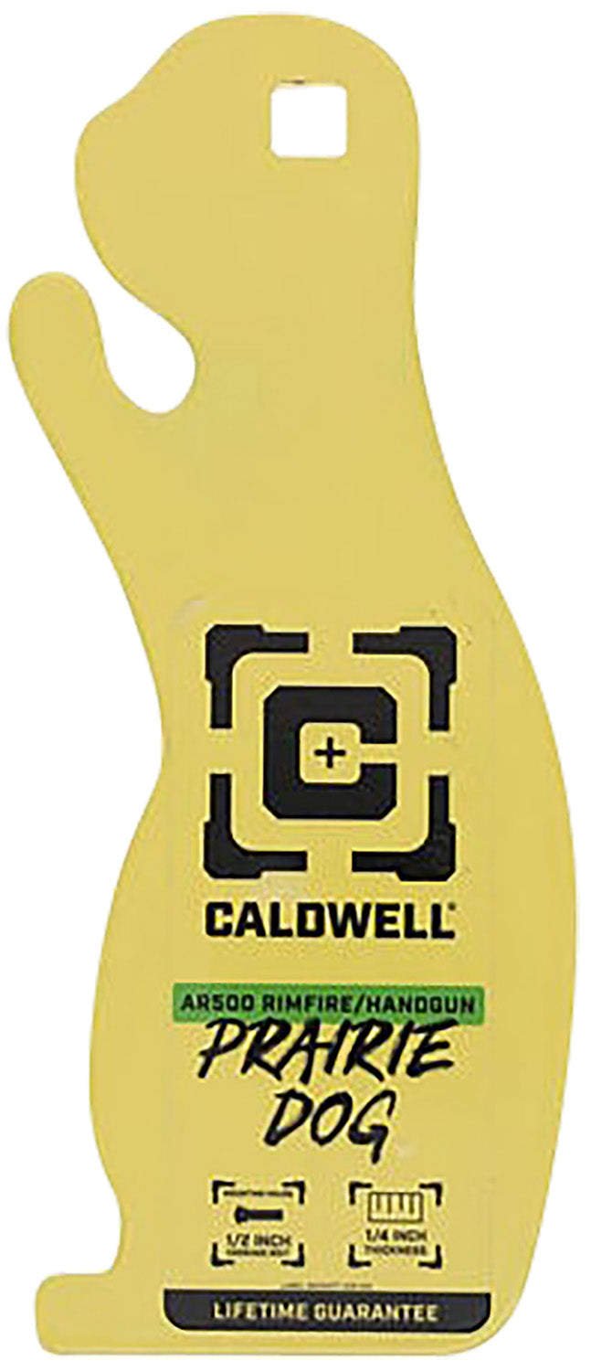 Caldwell 4002313 Yellow AR500 Steel Prairie Dog Rimfire Handgun Target 0.25" Thick