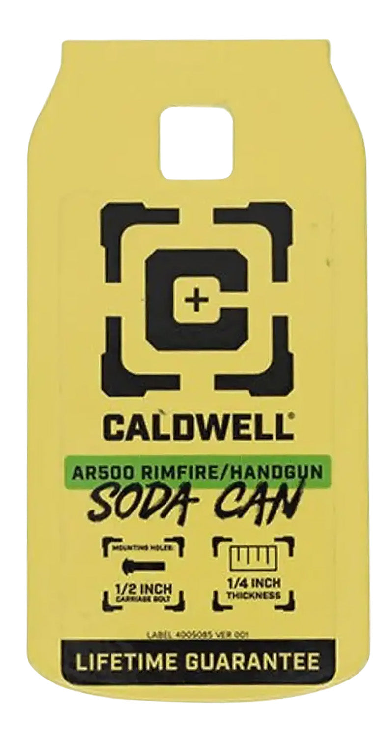 Caldwell 4002314 Yellow AR500 Steel Soda Can Shape Rimfire/Handgun Target 1/4 Inch Thick