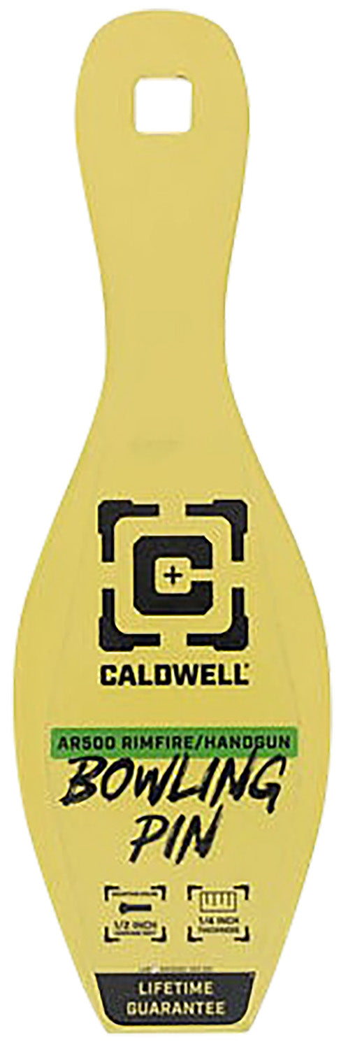 Caldwell Rimfire/Handgun AR500 Steel Bowling Pin Target Yellow 1/4" Thick