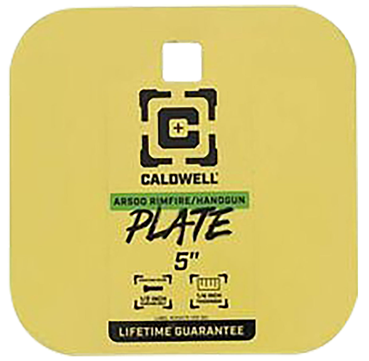 Caldwell 4002311 Yellow AR500 Steel 5 Inch Rimfire/Handgun Gong Target 1/4 Inch Thick