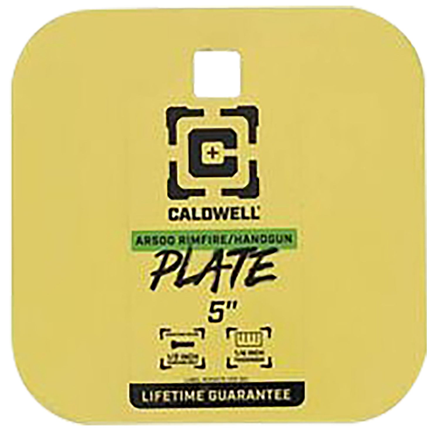 Caldwell 4002311 Yellow AR500 Steel 5 Inch Rimfire/Handgun Gong Target 1/4 Inch Thick