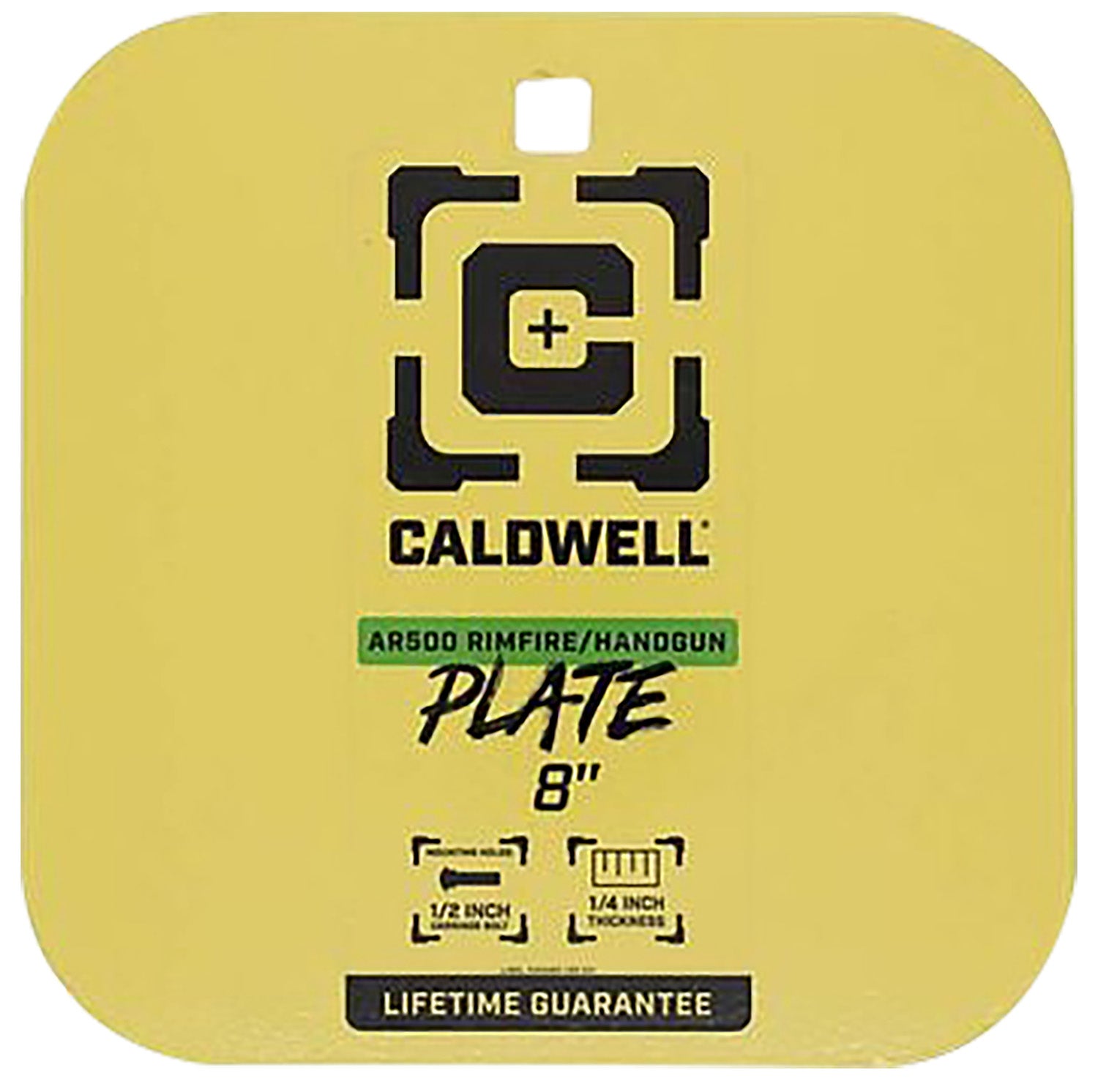 Caldwell 4002878 Yellow AR500 Steel 8 Inch Rimfire/Handgun Gong Target 1/4 Inch Thick