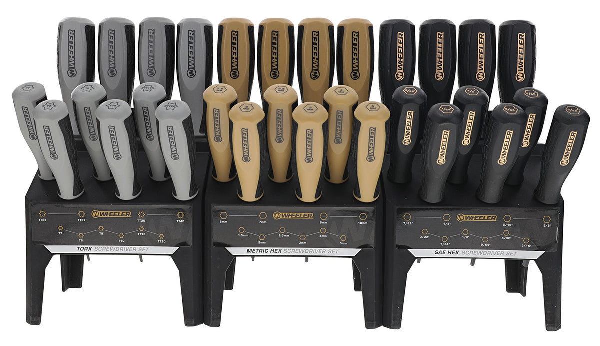 Wheeler 4002882 Hex/Torx 30-Piece Screwdriver Set with Benchtop Stand