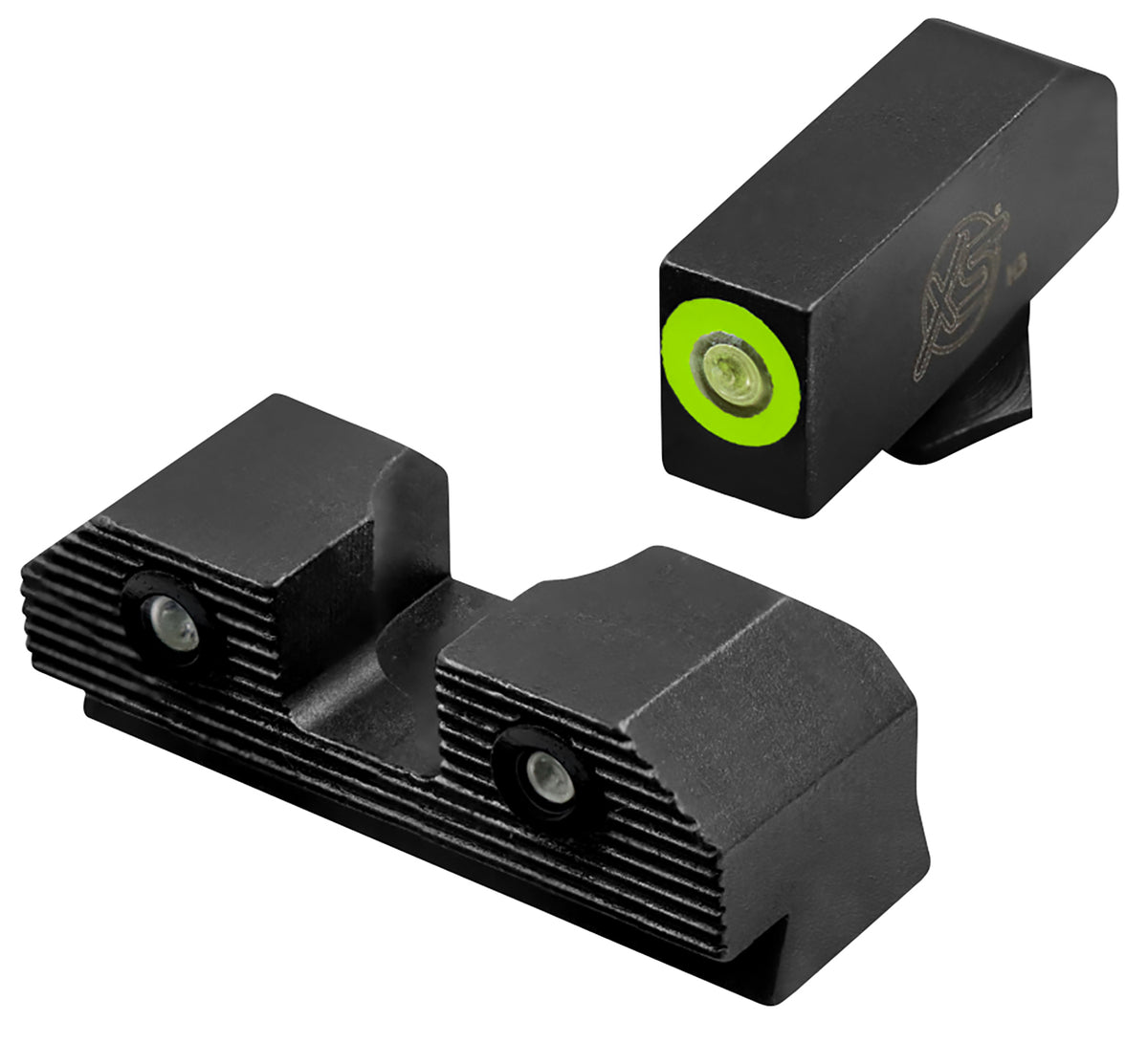 XS R3D 2.0 Night Sights Glock Green Tritium Green Outline Front Sight Green Tritium Rear GLR201P6G