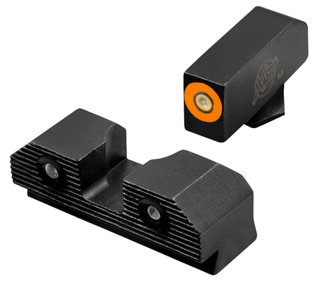 XS R3D 2.0 Night Sights Glock Green Tritium Orange Outline Front Sight Green Tritium Rear GLR201P6N