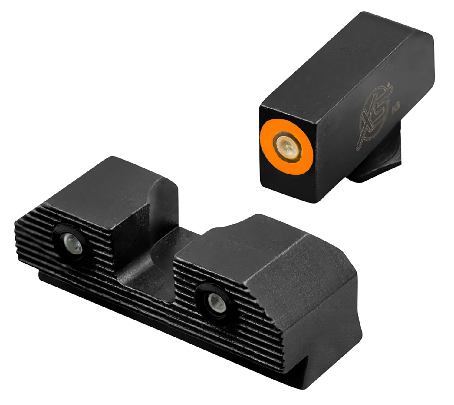 XS R3D 2.0 Night Sights Glock Green Tritium Orange Outline Front Sight Tritium Rear GLR203P6N
