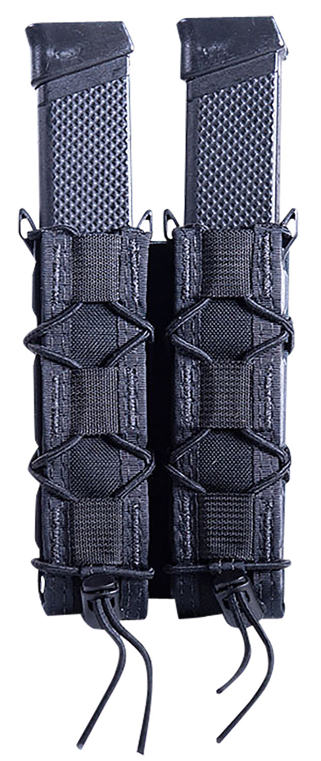 High Speed Gear TACO Extended Mag Pouch Double 11EX02BK Black Nylon Fits MOLLE & 2" Belt