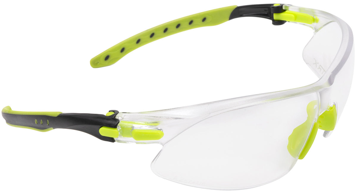 ULTRX Keen Youth Safety Glasses Clear Lens Lime Green Frame Anti-Scratch