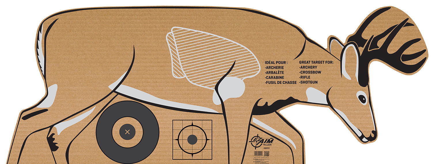 EZ-Aim 6033 Brown/White Standing Deer Silhouette Cardboard Crossbow/Rifle/Shotgun Target