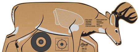 EZ-Aim 6033 Brown/White Standing Deer Silhouette Cardboard Crossbow/Rifle/Shotgun Target