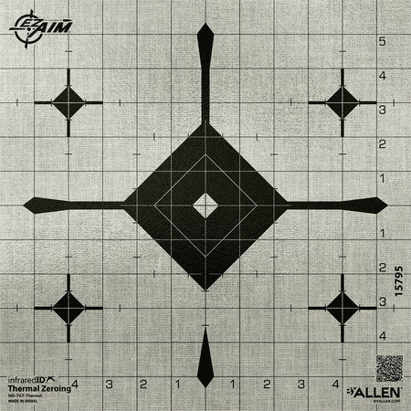 EZ-Aim 15795 12" x 12" Gray Adhesive Thermal ID Grid Bullseye Paper Target