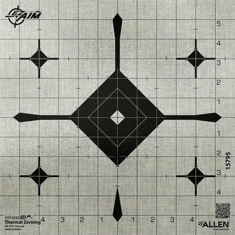 EZ-Aim 15795 12" x 12" Gray Adhesive Thermal ID Grid Bullseye Paper Target