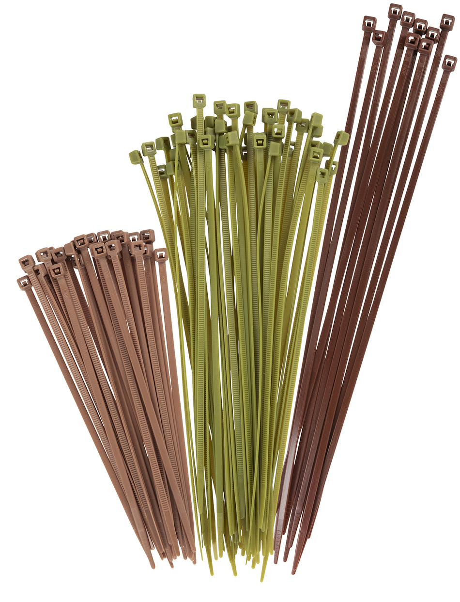 Vanish 15823 Nylon Hunting Blind Fastener Cable Ties Tan/Green/Brown 100 Count