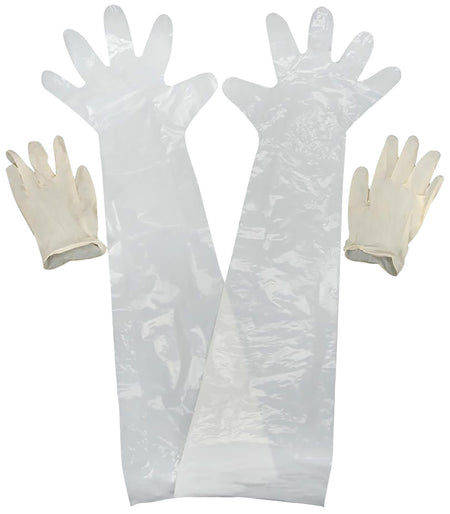 Allen 51 Clear Latex Field Dressing Gloves 2-Pack Shoulder/Wrist