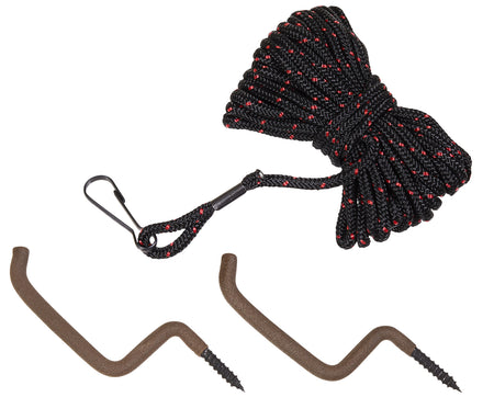 Allen 54 Treestand Utility Rope with 2 Bow Gun Hangers Black Red 20 Foot