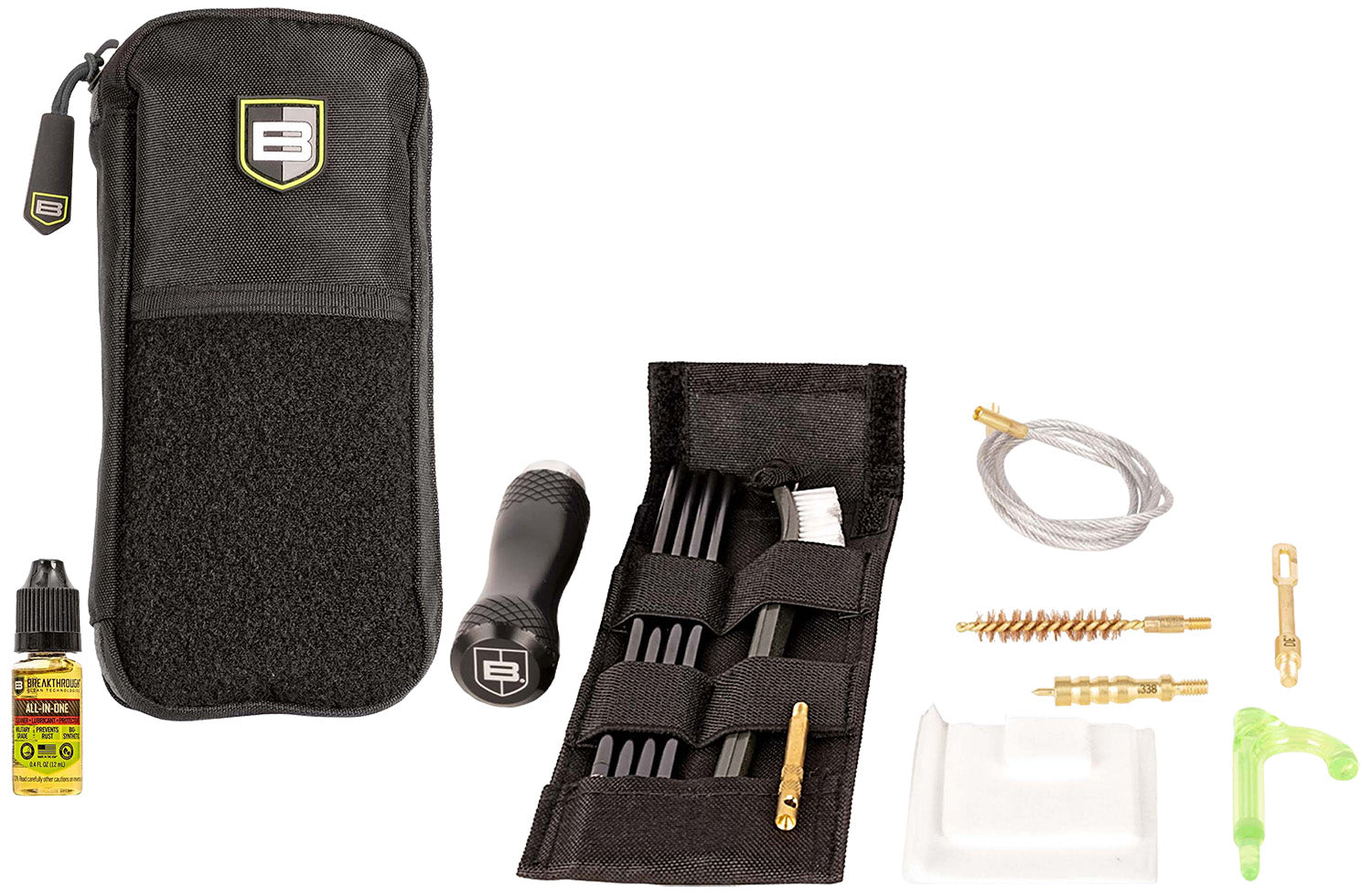 Breakthrough Clean Badge Rod/Pull Thru .338 Cal Rifle Cleaning Kit with CLP
