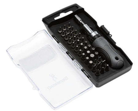 Browning 12450 Gunsmithing Tool Kit 38 Pieces Metric SAE Hex Torx Phillips Flathead Bits w/Ratcheting Screwdriver