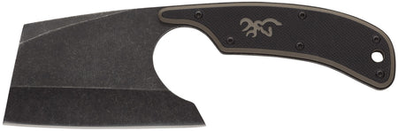 Browning Cutoff Camp Cleaver Boxed 2.50" Fixed Blade Stonewashed 9Cr14MoV SS Black Oxide Full Tang Black/Tan G10 Handle