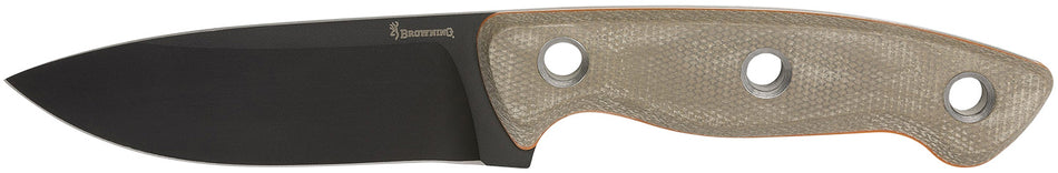 Browning Desolation Small 3.75" Fixed Blade Drop Point Knife 440C SS Blade Tan Micarta Laminate Handle