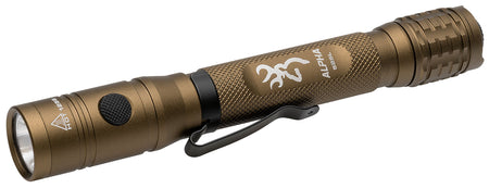 Browning 3711256 Alpha 2AA Flashlight Burnt Bronze 36/525 Lumens White/Green LED 4-Mode