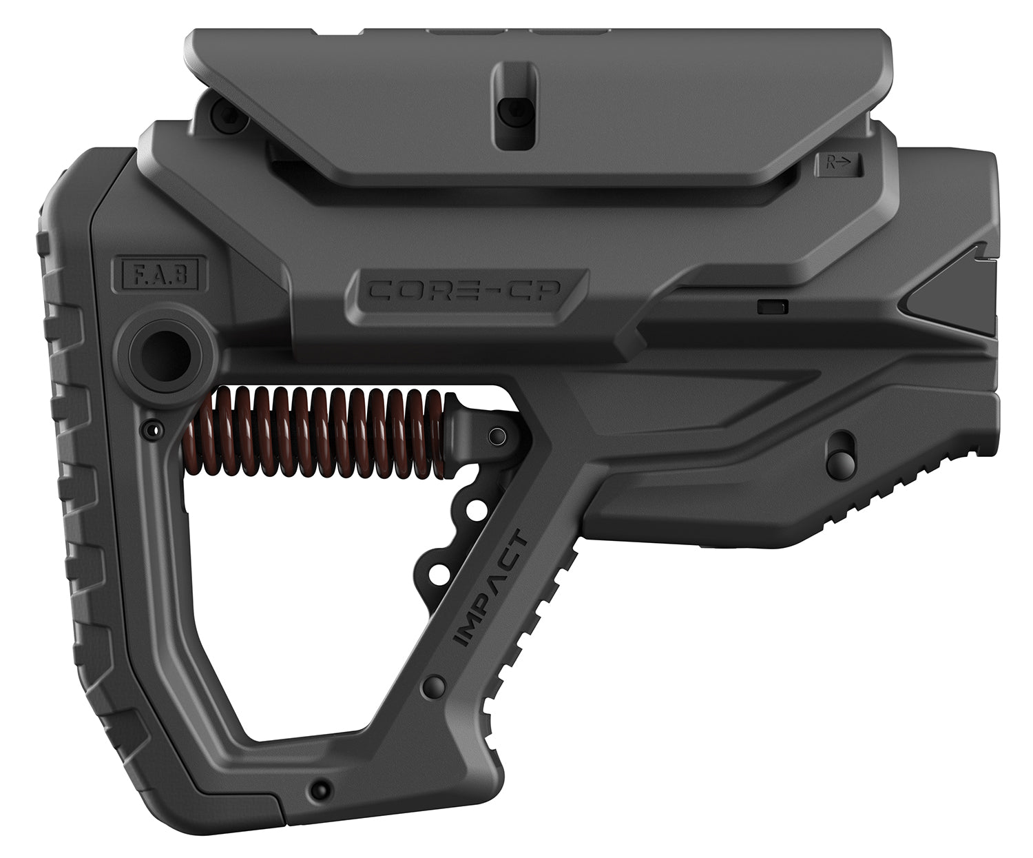 FAB Defense FXCIMPACTCPB GL-Core IMPACT Black 3-Position Recoil Reducing Stock for AR Mil-Spec Carbine Tube