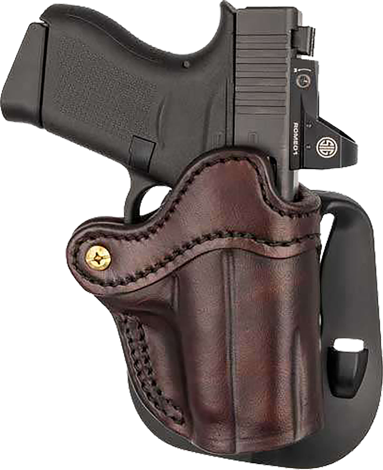1791 Gunleather Compact Optics Ready OWB Paddle Holster Signature Brown Leather Right Hand
