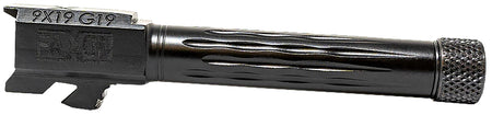 Faxon 9mm Luger Glock 19 Gen2-5 and Glock 45 Match Series Flame Fluted Nitride 416R Stainless Pistol Barrel