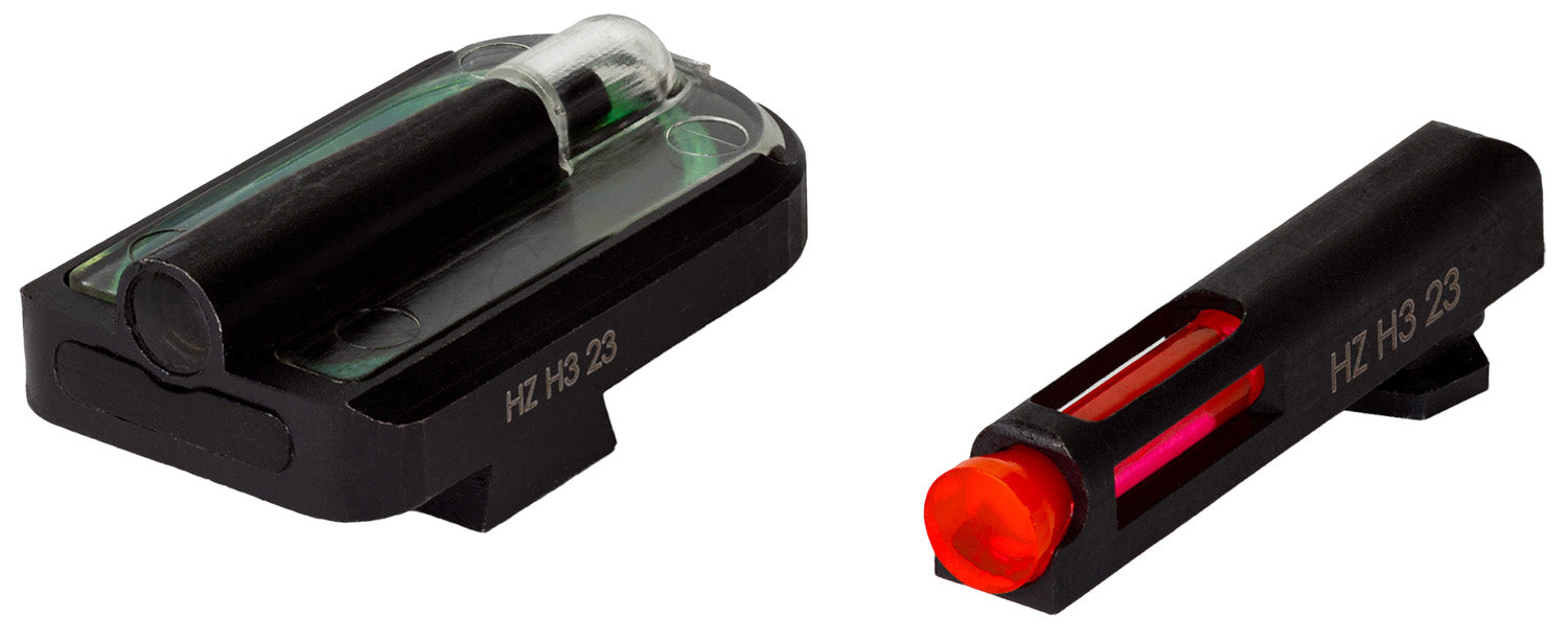 HiViz GLFD21 FastDot H3 Tritium Sight Set for Glock Pistols - Red Fiber Optic Front & Green Tritium Rear
