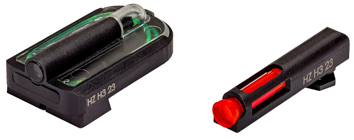 HiViz GLMFD21 FastDot H3 Tritium Sight Set for Glock MOS Pistols - Red Fiber Optic Front & Green Tritium Rear
