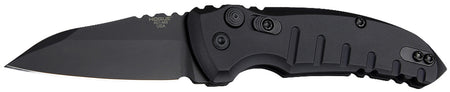 Hogue A01 2.75" Folding Wharncliffe Plain Blade, Black Cerakote 154CM Stainless, Matte Black Aluminum Handle