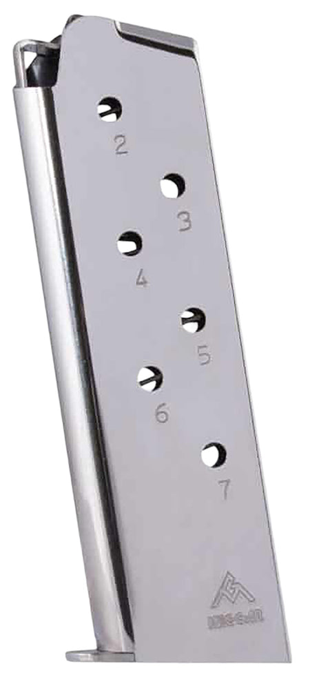 Mec-Gar MGCG4507N Nickel Stainless Steel 7rd 45 ACP Mag for Colt Government 1911