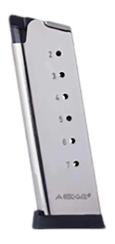 Mec-Gar 1911 Officers 7rd .45 ACP Nickel Carbon Steel Pistol Magazine