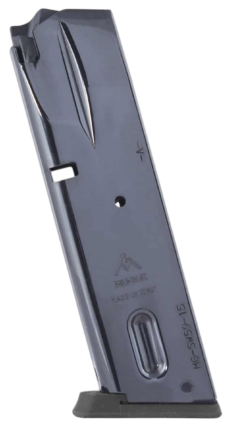 Mec-Gar 9mm 15rd Black Nickel Magazine Compatible with S&W 5900 Series/915/910