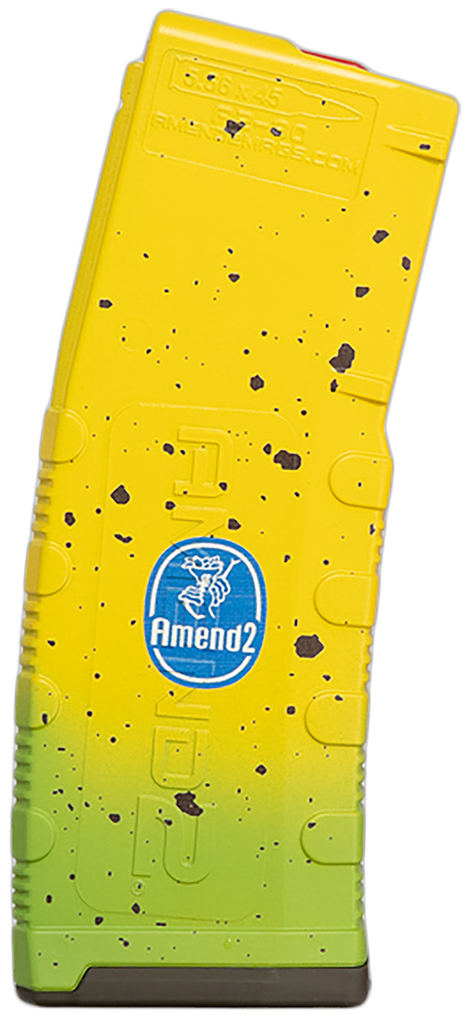 Amend2 MOD-2 30rd 5.56x45 NATO AR-15 Banana Style Magazine Yellow Green Polymer