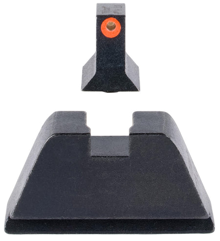 Trijicon GL201C601138 Optic Height Night Sight Set Green Tritium Orange Outline Front No-Dot Rear Glock 17/19/22 Standard