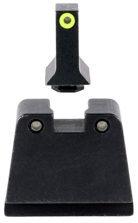 Trijicon GL243C601143 Optic Height Night Sight Set Green Tritium Yellow Outline Front Green Tritium Rear Glock 42/43/43X/48