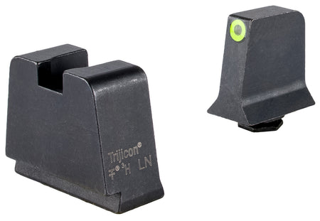 Trijicon GL243C601147 Optic Height Night Sight Set Green Tritium Yellow Outline Front No-Dot Rear Glock 42/43/43X/48