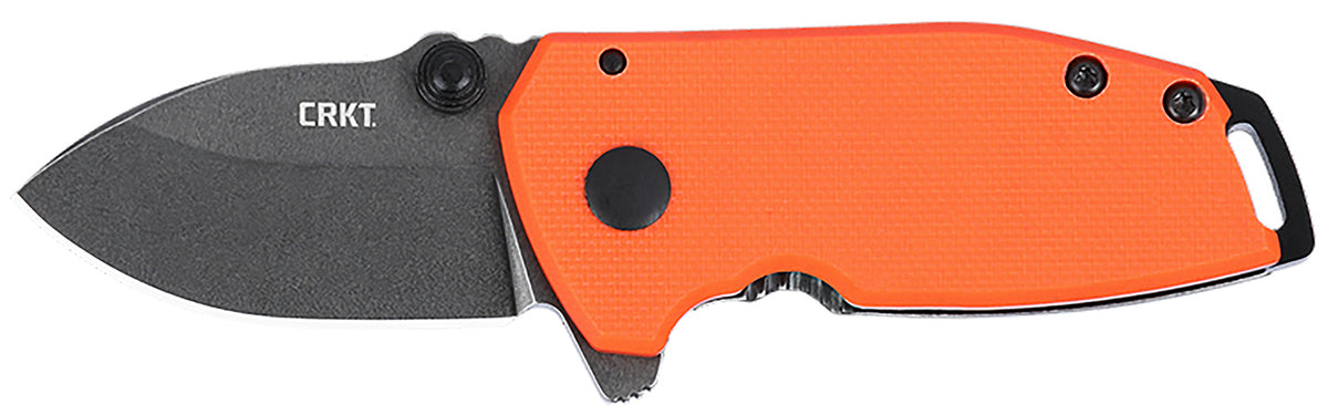 CRKT 2486 SQUID Compact 1.75" Assisted Folder, Stonewashed D2 Blade, Blaze Orange G10 Handle, Flipper and Thumb Stud