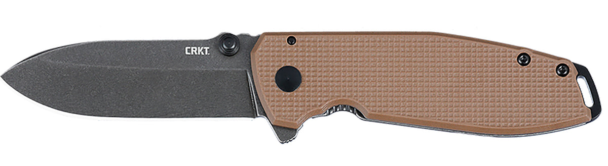 CRKT 2495B SQUID XM 2.95" Assisted Folder, Stonewashed D2 Drop Point Blade, Earth Brown G10 Handle with IKBS Bearings