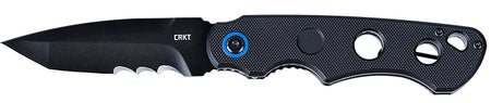 CRKT 2606 A.B.C. 3.39" Assisted Folder Tanto Blade, Black Oxide 12C27 Veff Serrated, Black Textured G10 Handle