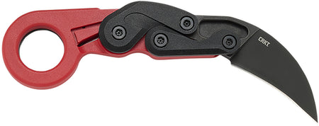 CRKT 4041R Provoke 2.47" Hawkbill Folding Knife, Black Stonewashed 1.4116 SS Blade, Red Grivory Handle, Kinematic