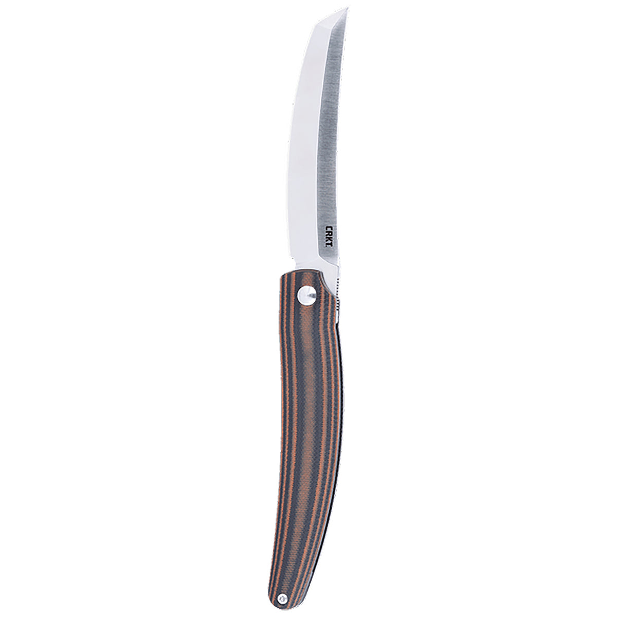 CRKT 5930 Ancestor 3.60" Folding Tanto EDC Knife, Plain Satin D2 Blade, Black/Brown Striped G10 Handle, IKBS Bearings