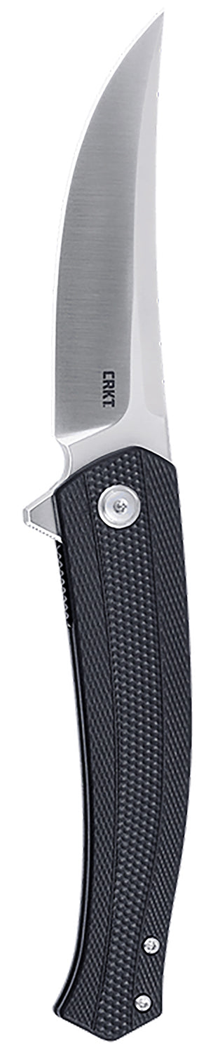 CRKT 7060 Persian 3.44" Folding Trailing Point D2 Steel Blade with Black Textured Glass-Reinforced Nylon Handle