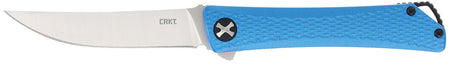 CRKT 7540 Kalbi 3.28" Folding Upswept Acuto 440 Stainless Blade with Blue Crosshatch Aluminum Handle