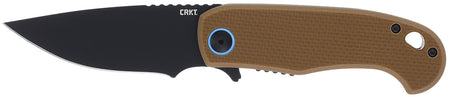CRKT 7910 P.S.D. II 3.03" Folding Drop Point AUS-10 Blade with Black EDP Finish, Coyote Tan Textured G10 Handle