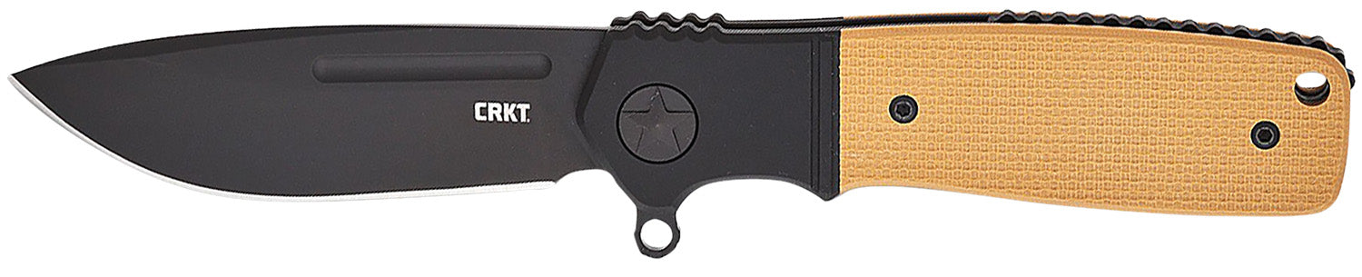 CRKT K245BKP Homefront Compact 2.91" Folding S35VN Steel Blade with Black DLC Finish, Black/Tan G10 Handle