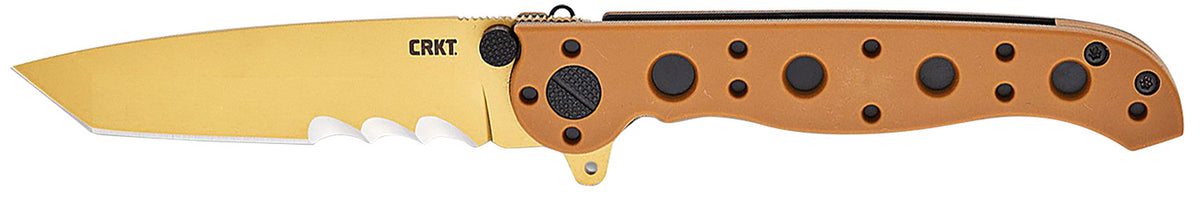 CRKT M16-10DZ EDC 3.03" Folding D2 Steel Part-Serrated Blade in Desert Tan with Desert Tan GRN Handle