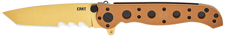 CRKT M16-10DZ EDC 3.03" Folding D2 Steel Part-Serrated Blade in Desert Tan with Desert Tan GRN Handle